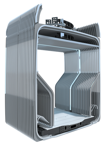 Lightweight bellows with optimized insulation and enhanced lighting